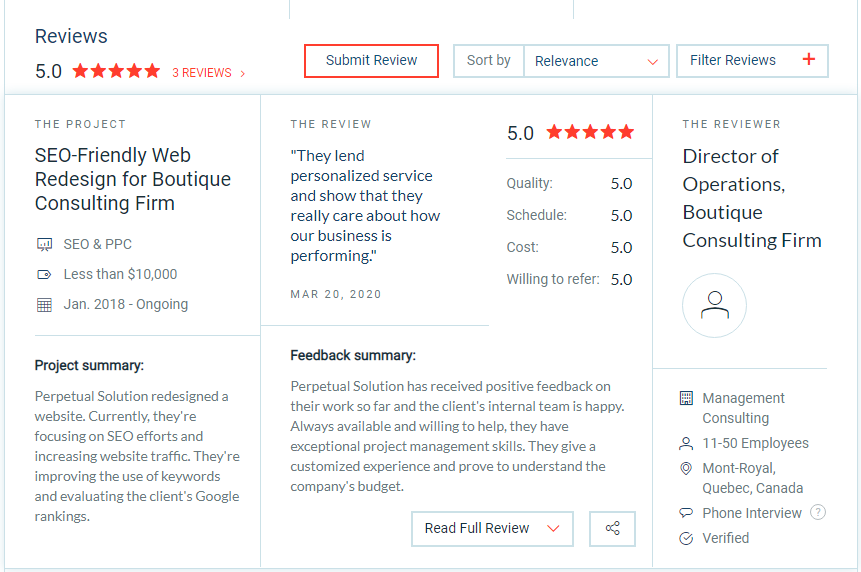 Five Star Review Web Design