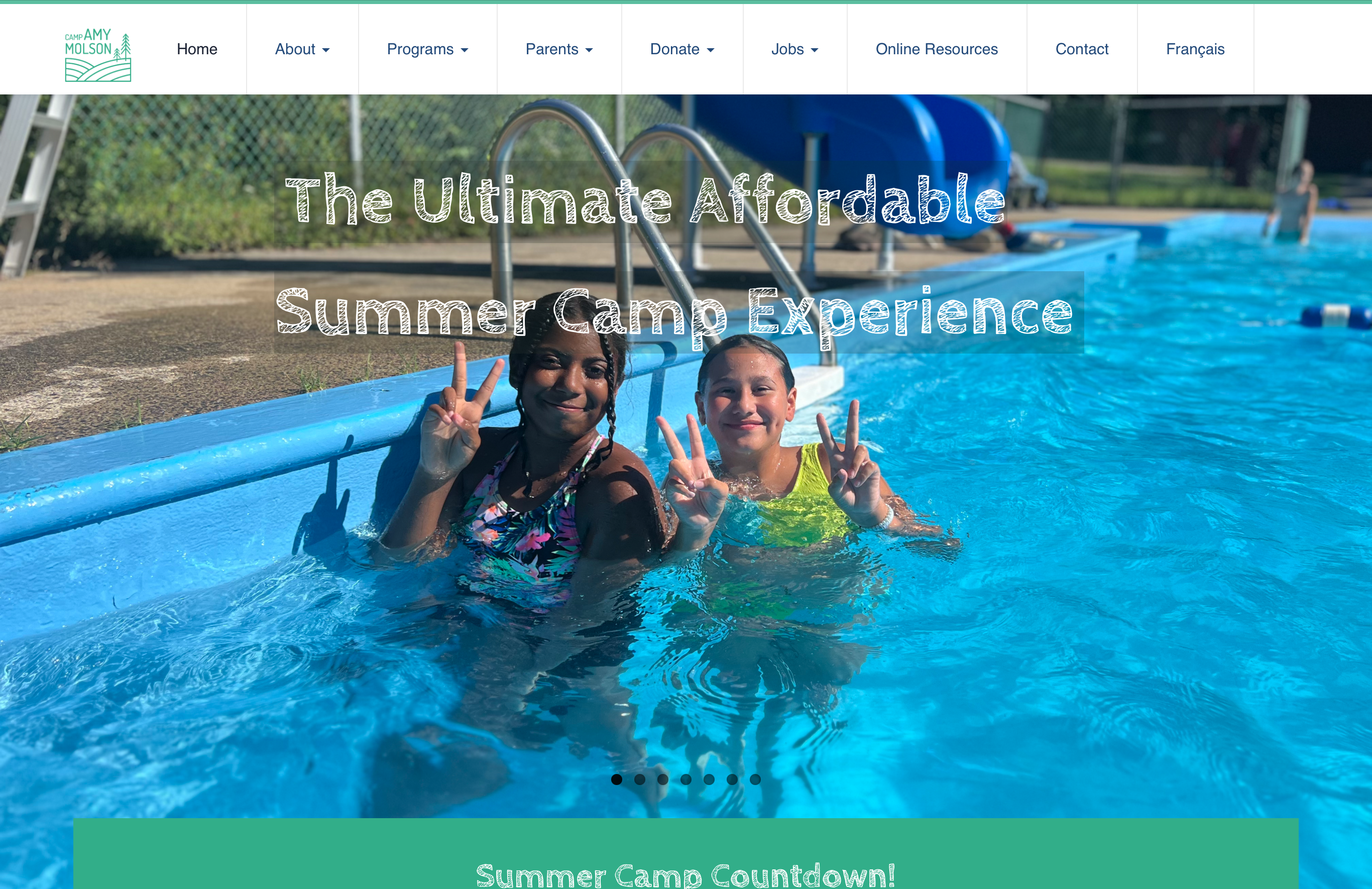 Camp Amy Molson website