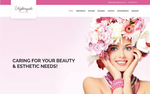 Nightingale Beaute website design